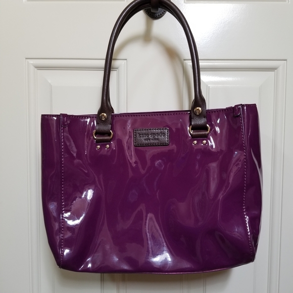 Beautiful Kate Spade purple patent leather purse. - Picture 1 of 7